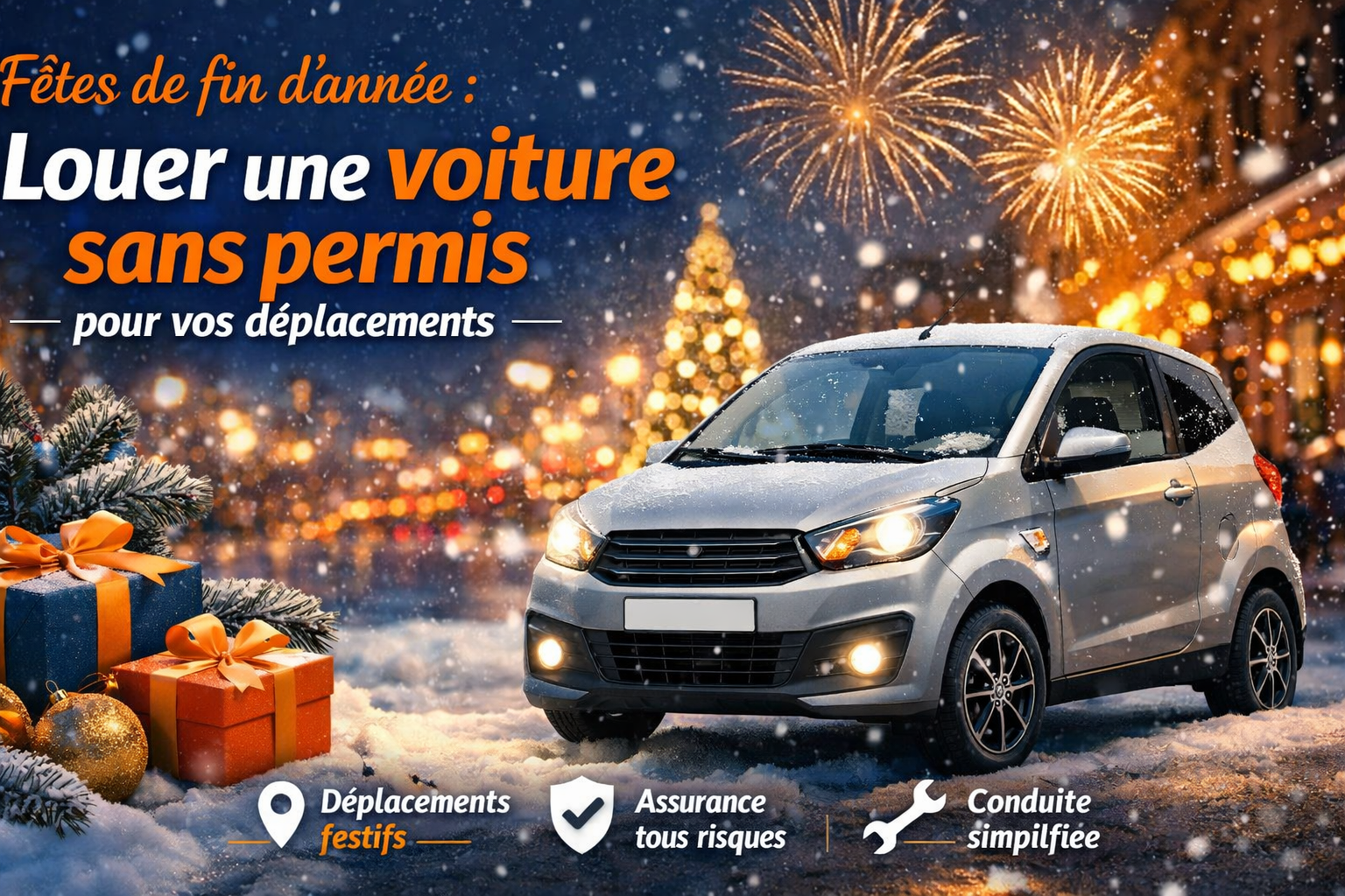 🎄Fêtes de fin d’année : louer une voiture sans permis pour vos déplacements